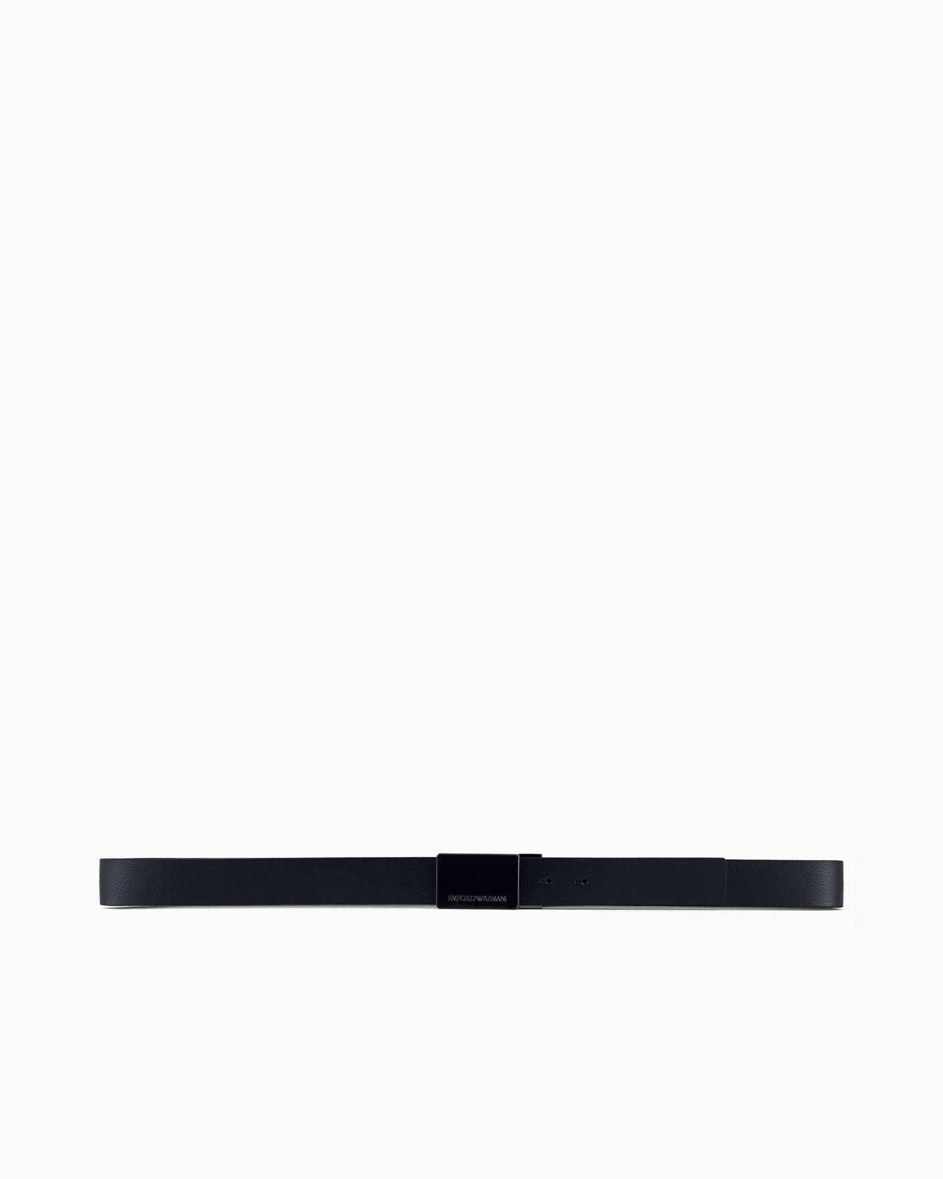 Pebbled leather belt with plate Slide 2