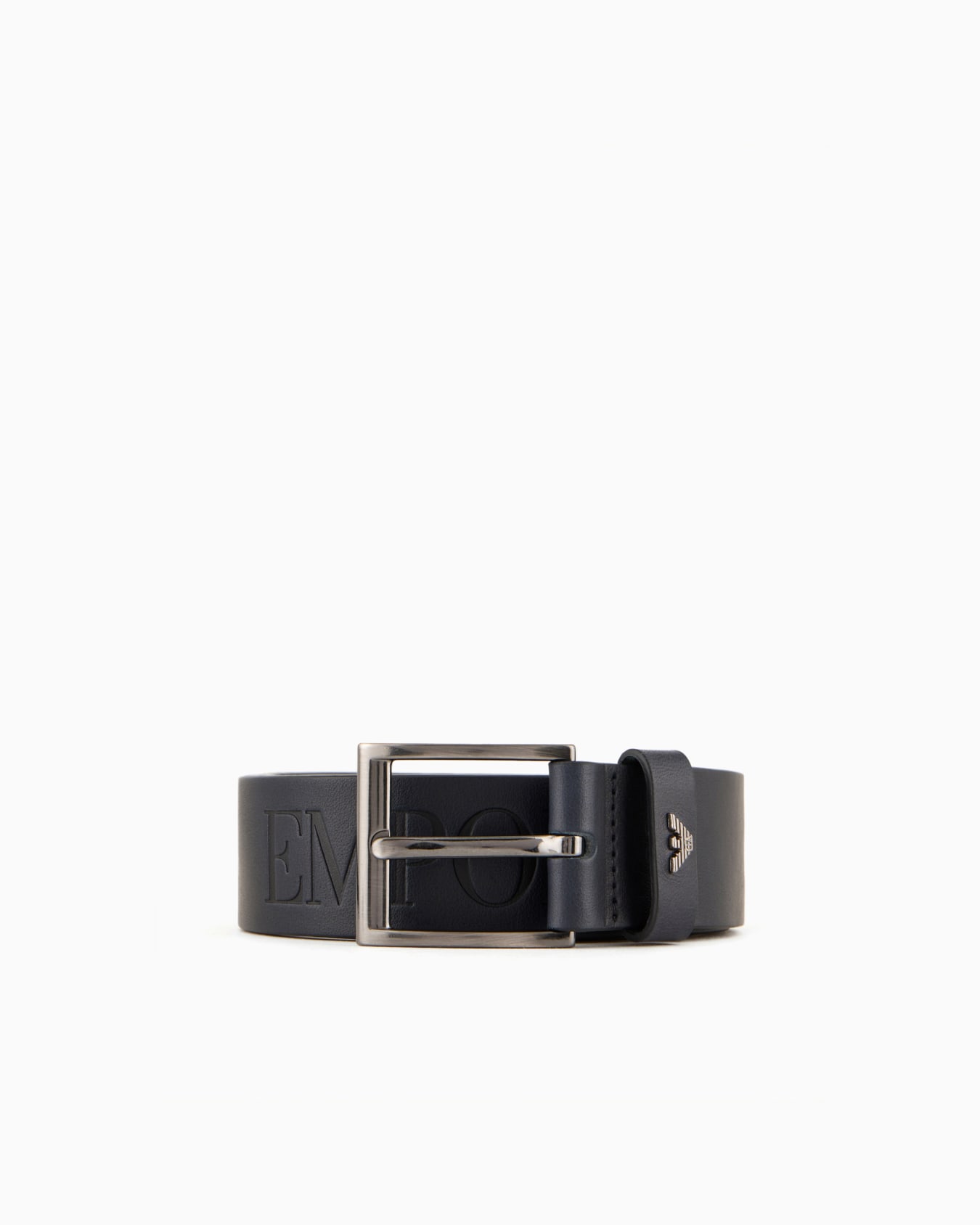 Gürtel aus getrommeltem Leder mit Maxi-Lettering-Logo Folie 0