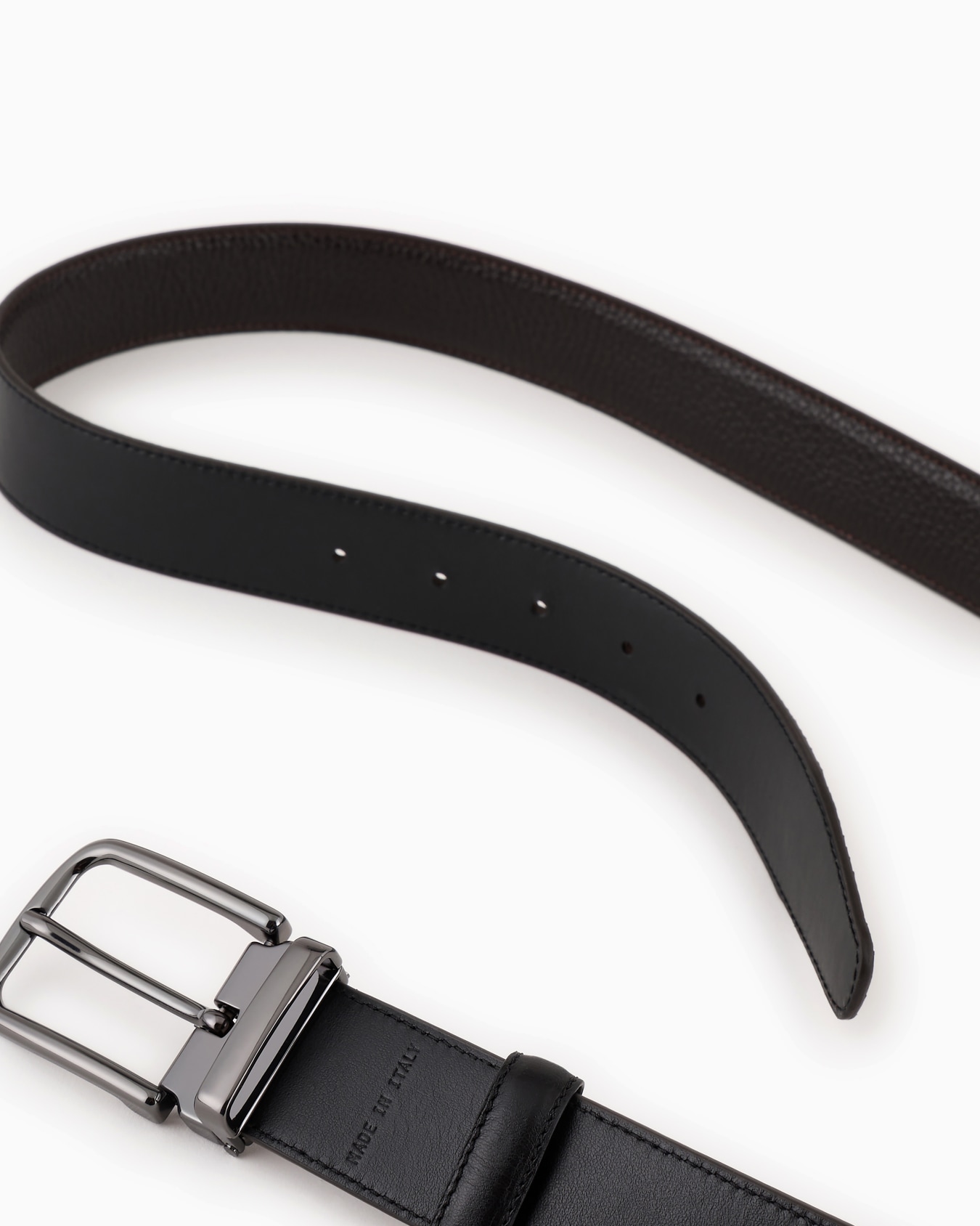 Ceinture réversible en cuir grainé Diapositive 1