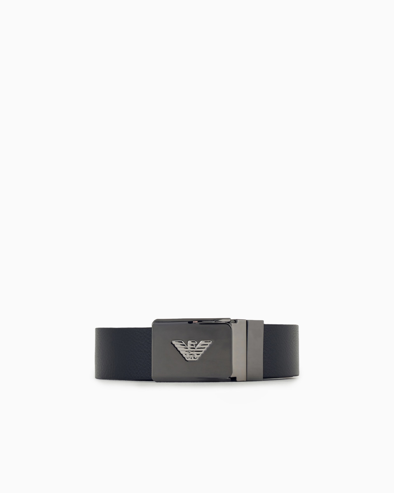 Ceinture en cuir avec boucle logotypée en métal Diapositive 0