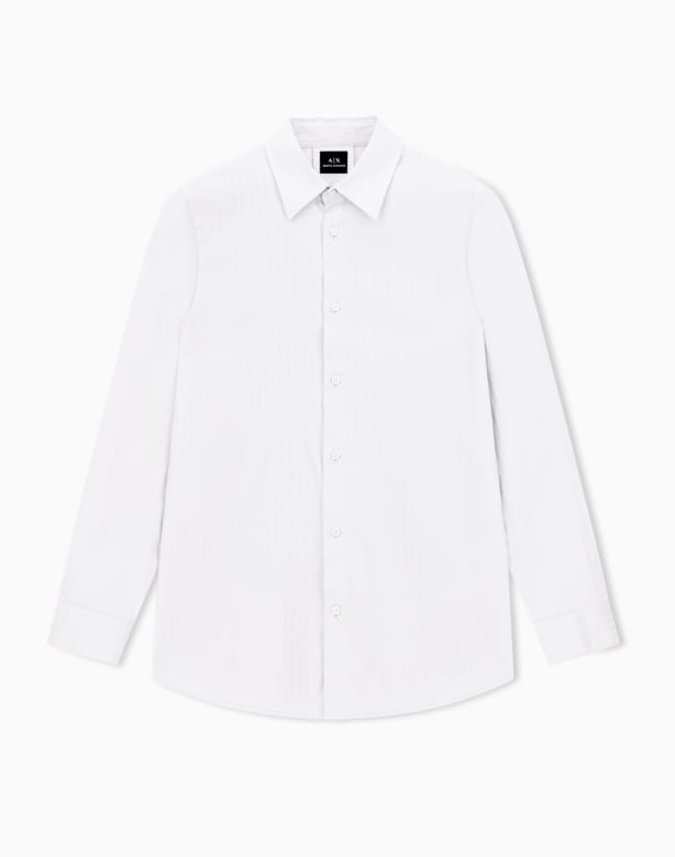 Slim fit short sleeve shirt in stretch satin