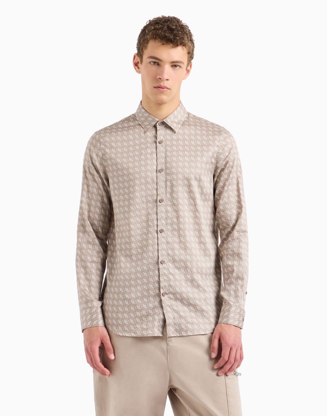 regular-fit-patterned-satin-cotton-shirt-beige--armani-exchange