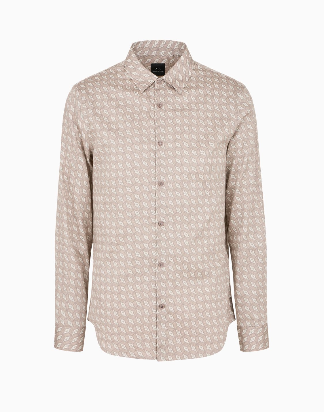 regular-fit-patterned-satin-cotton-shirt-beige--armani-exchange
