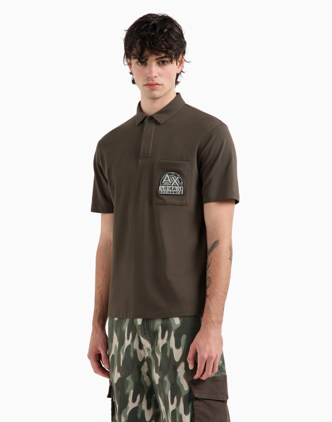 -organic-cotton-pique-polo-with-logo-patch-brown--armani-exchange