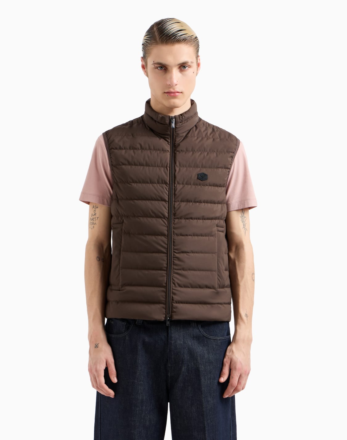 sleeveless-full-zip-down-jacket-in-quilted-nylon-with-eagle-logo-patch-brown--emporio-armani