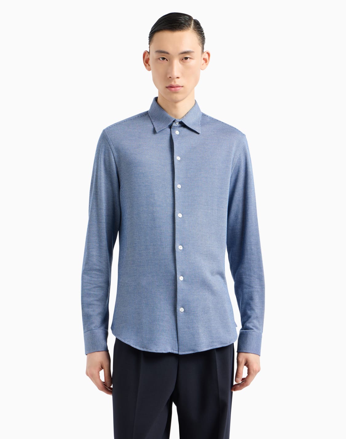 asv-houndstooth-motif-lyocell-blend-armure-jersey-shirt-blue--emporio-armani