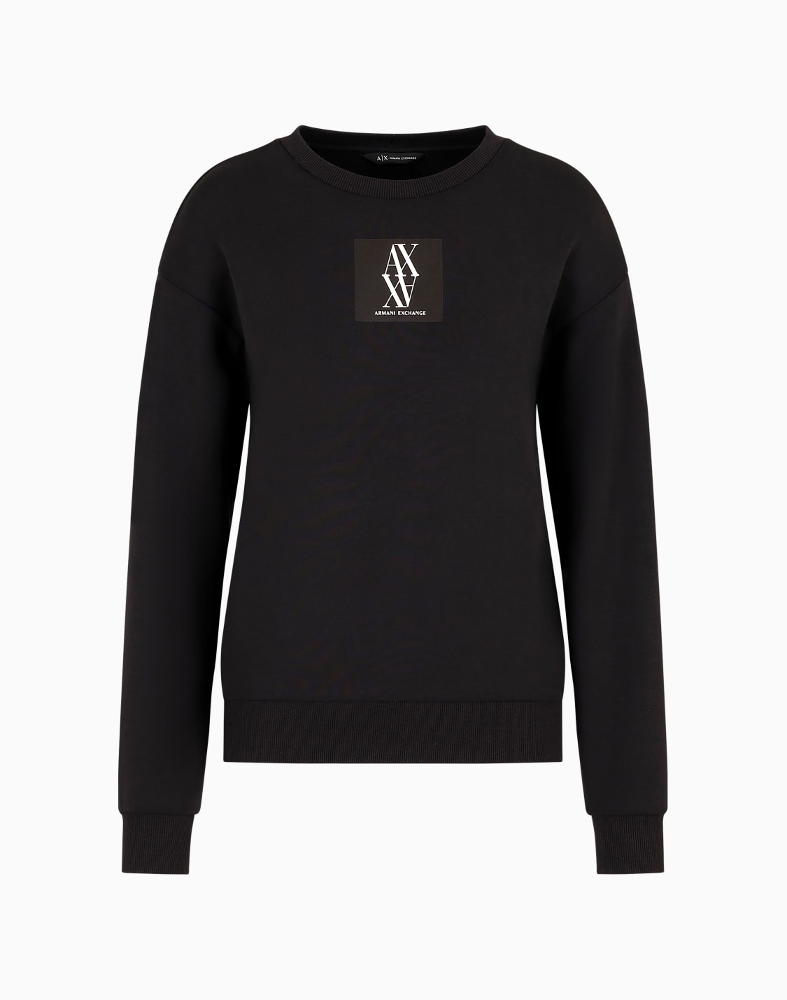 モノグラムロゴパッチ-スウェットプルオバ-ブラック--armani-exchange