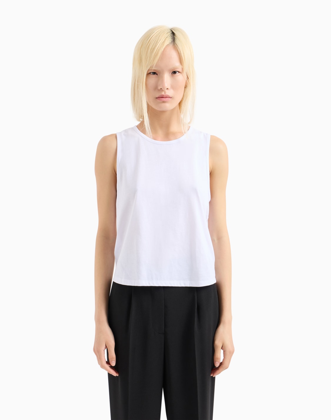 オンライン限定シアバックプリント-ノスリブトップ-ホワイト--armani-exchange