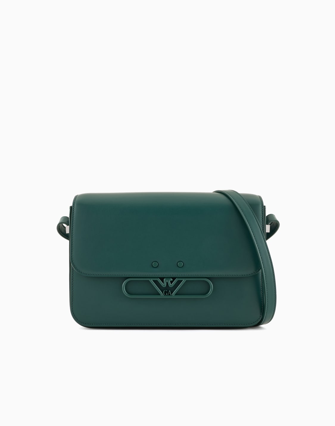 bolso-de-hombro-de-piel-lisa-con-logotipo-de-guila-de-metal-verde--emporio-armani