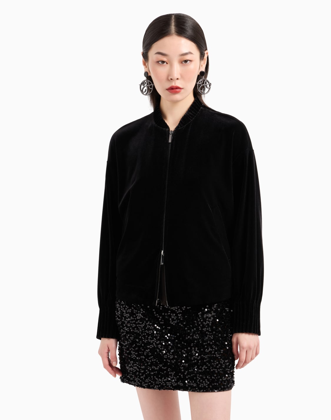 chenille-blouson-with-ribs-black--emporio-armani