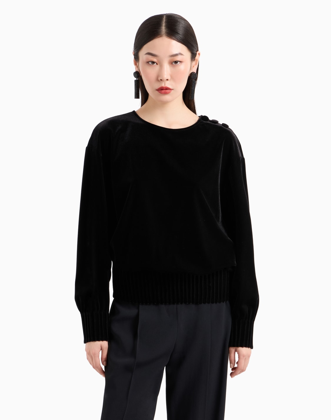 chenille-sweatshirt-with-shoulder-buttons-black--emporio-armani