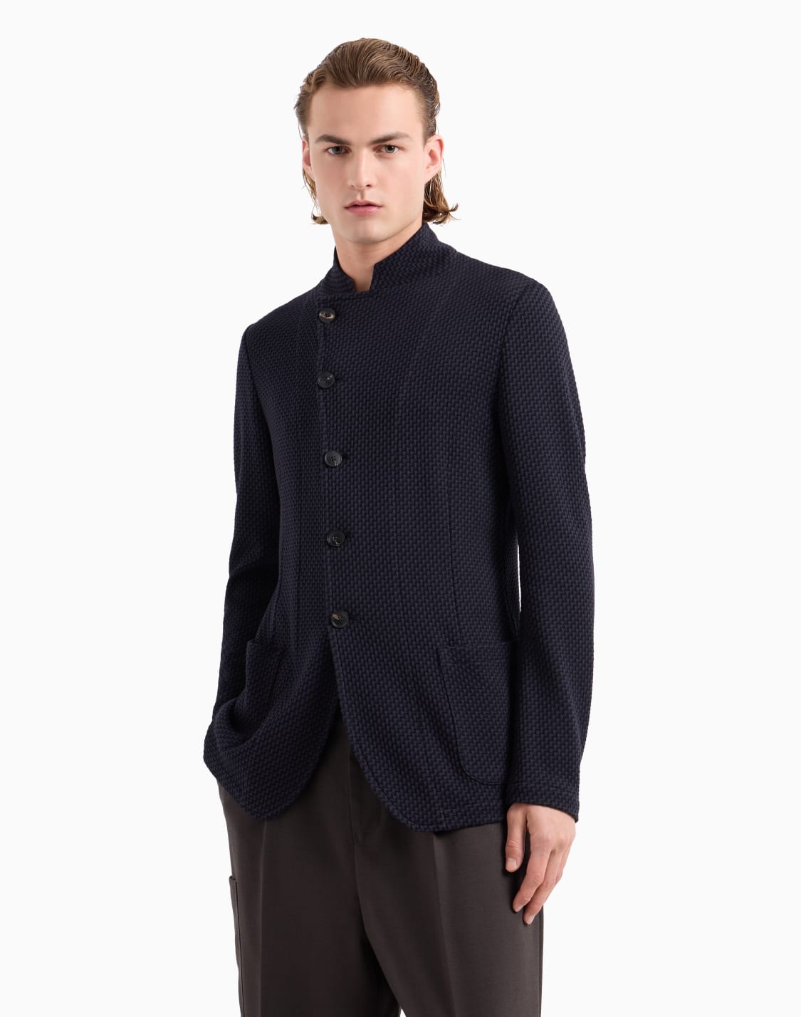 guru-collar-jacket-with-off-centre-fastening-in-3d-effect-knit-jersey-navy_blue--emporio-armani