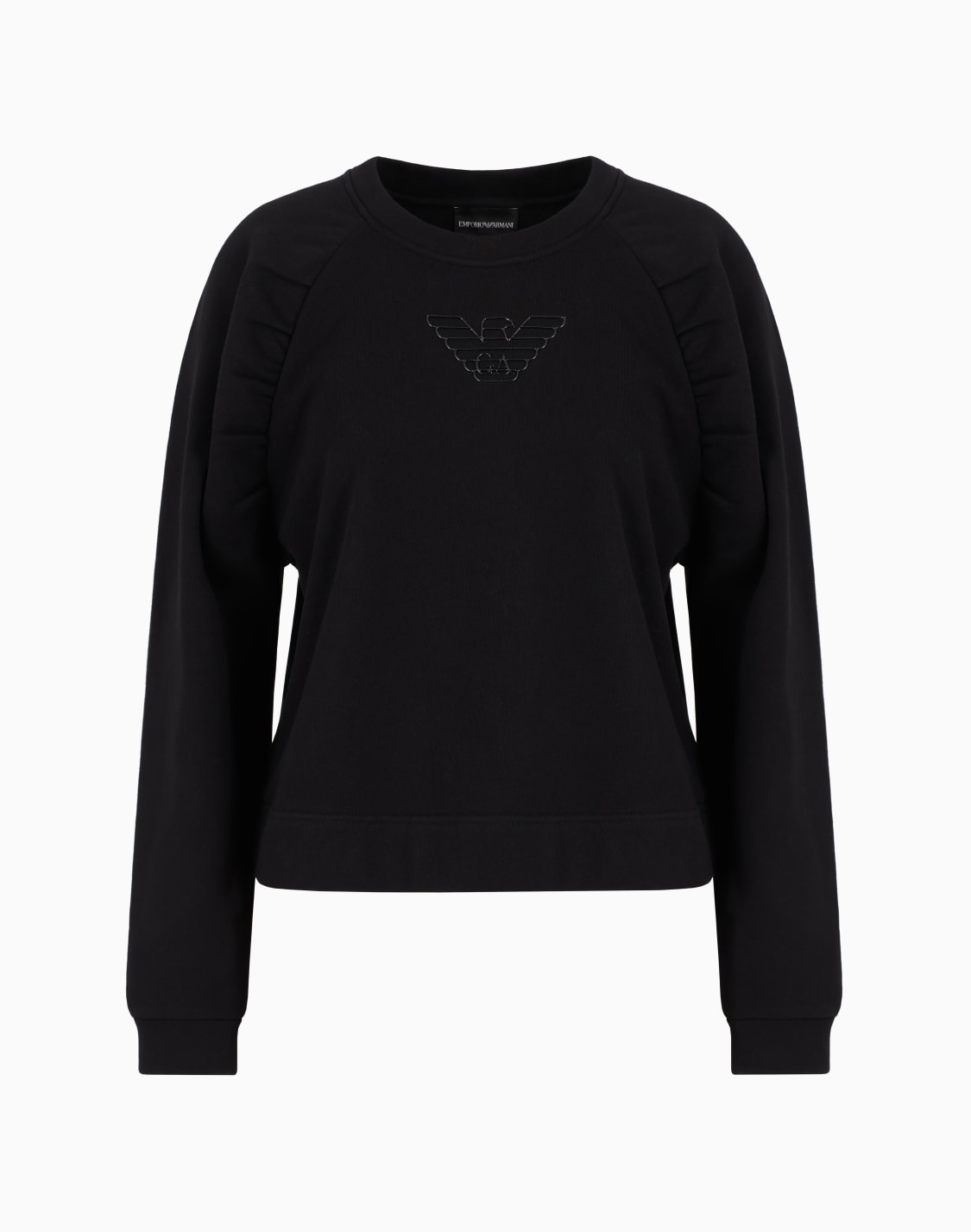 asv-organic-french-terry-sweatshirt-with-shiny-rubberised-eagle-black--emporio-armani