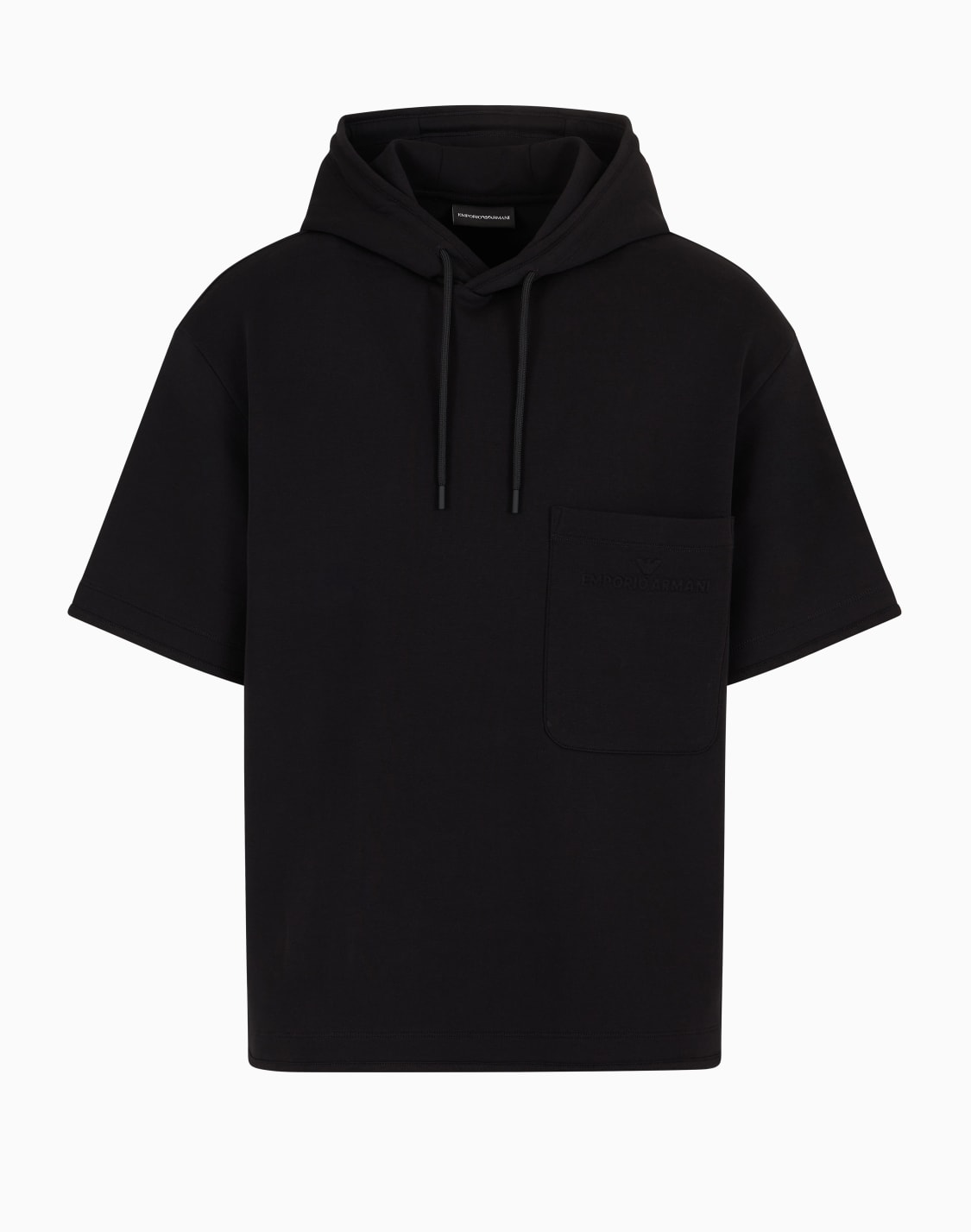 sweat-shirt-manches-courtes-avec-capuche-et-poche-rabat-en-jersey-double-noir--emporio-armani