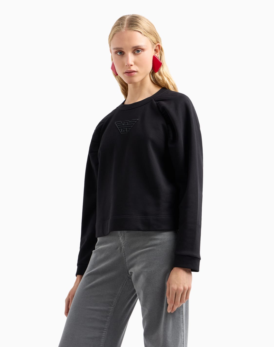 asv-organic-french-terry-sweatshirt-with-shiny-rubberised-eagle-black--emporio-armani