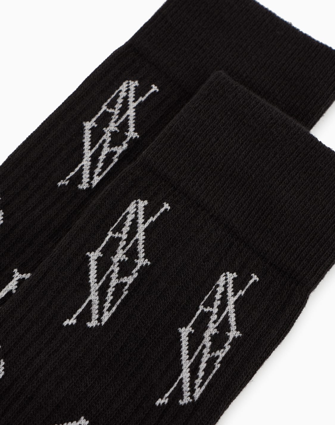 オンライン限定オルオバモノグラム-ショトソックス-ブラック--armani-exchange