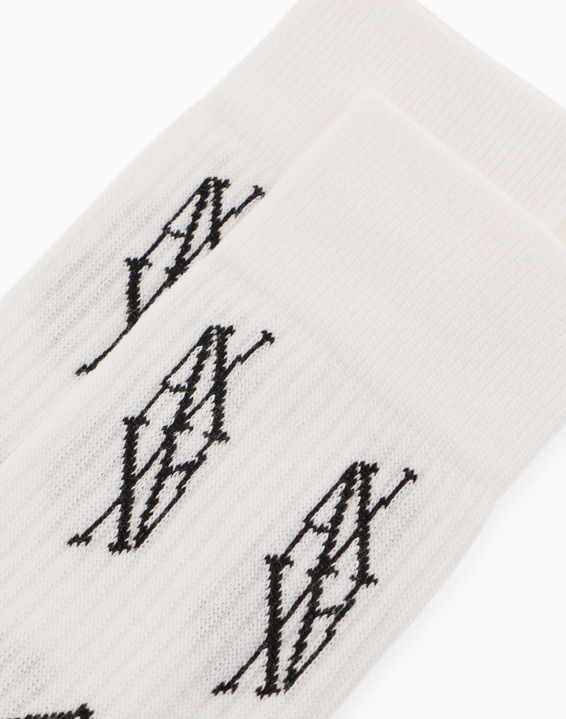 オンライン限定オルオバモノグラム-ショトソックス-ホワイト--armani-exchange