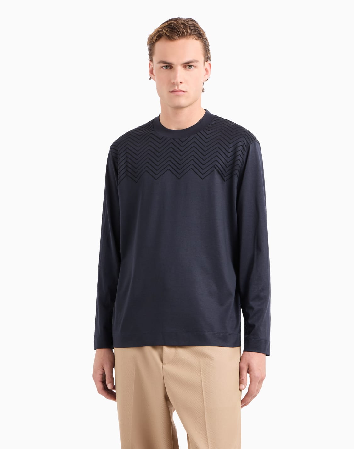 asv-lyocell-blend-jersey-jumper-with-flocked-chevron-detail-navy-blue--emporio-armani