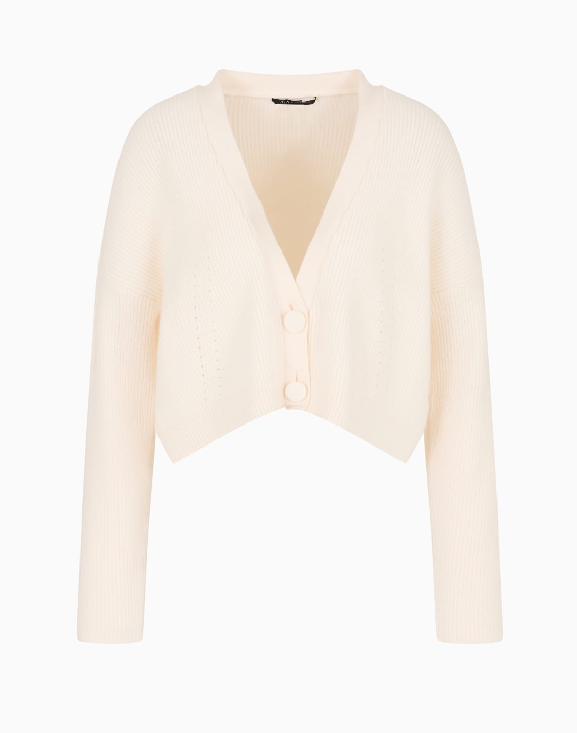 オンライン限定リブニットvネックカディガン-ホワイト--armani-exchange