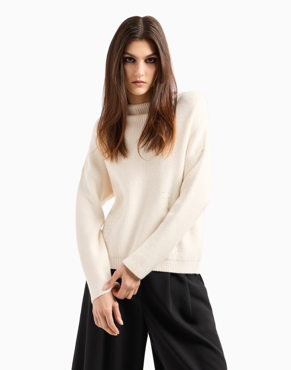 ribbed-sweater-with-perforated-details-white--armani-exchange