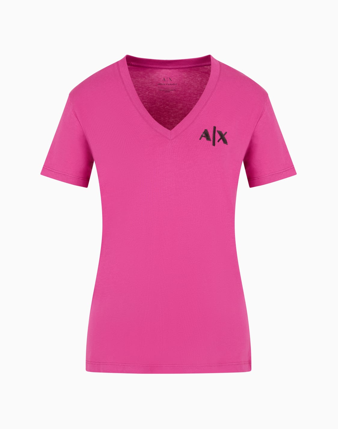 regular-fit-v-neck-t-shirt-in-fabric-fuchsia--armani-exchange