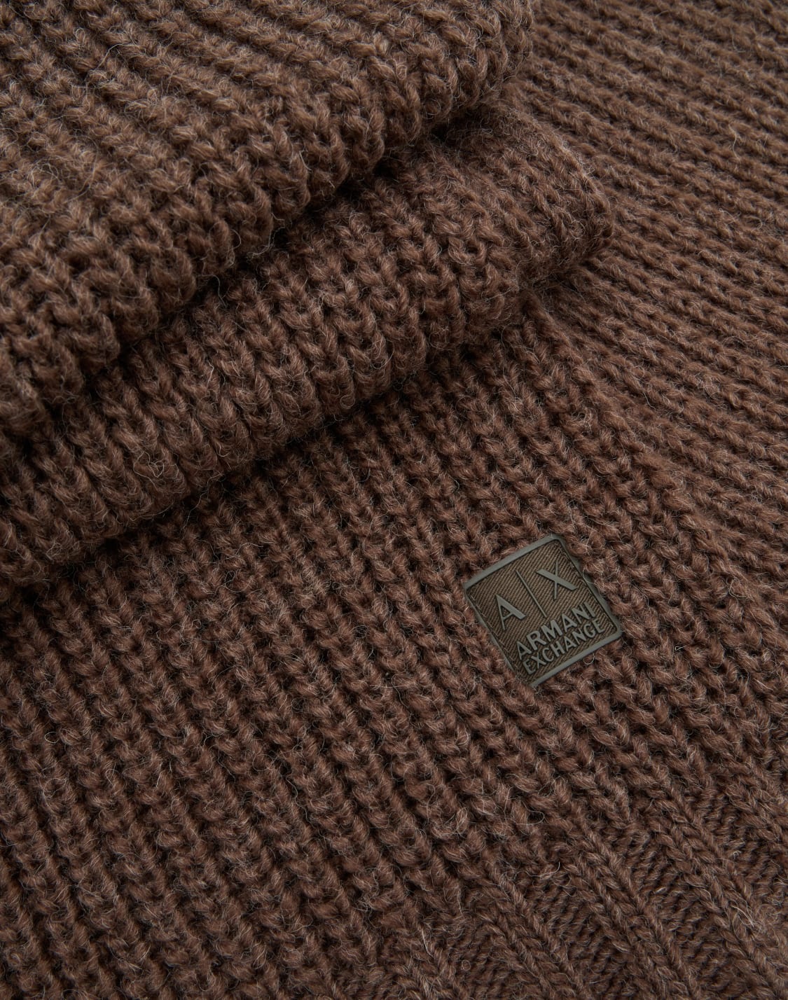 axロゴ-ニットマフラ-ブラウン--armani-exchange