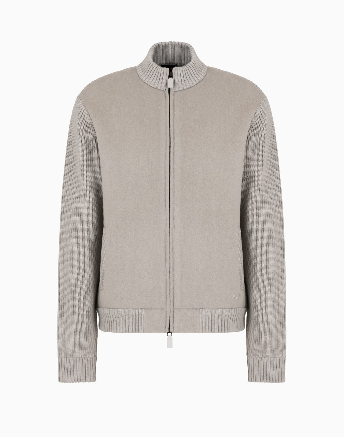 blouson-en-maille-ctes-anglaises-avec-dtails-effet-castor-gris--emporio-armani
