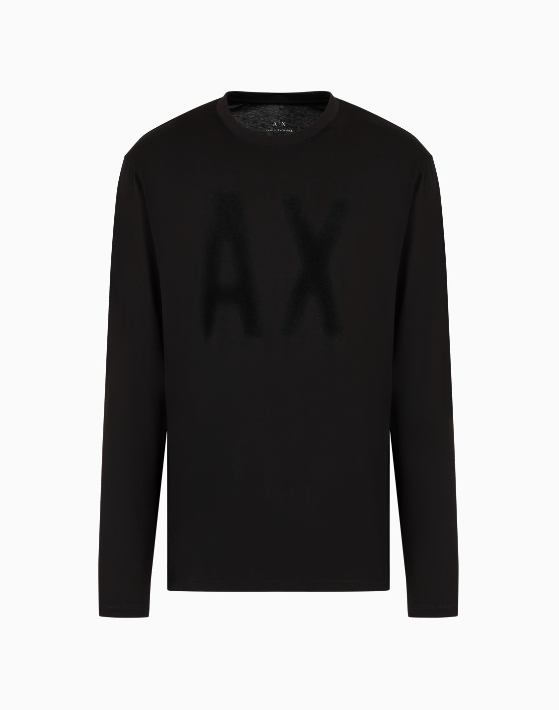 axロゴ-長袖クルネックtシャツ-ブラック--armani-exchange