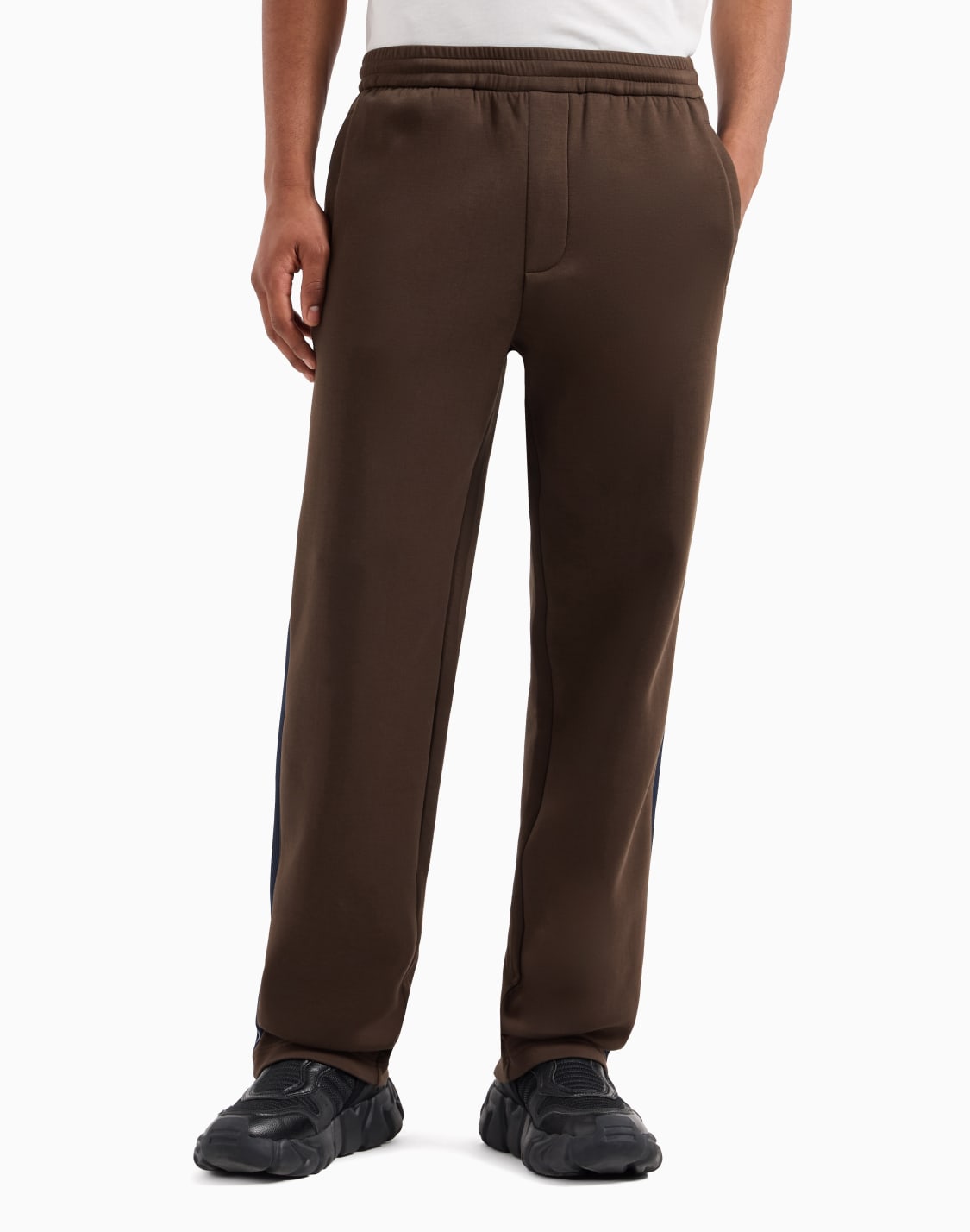 regular-fit-trousers-in-stretch-cotton-with-elasticated-waist-brown--armani-exchange