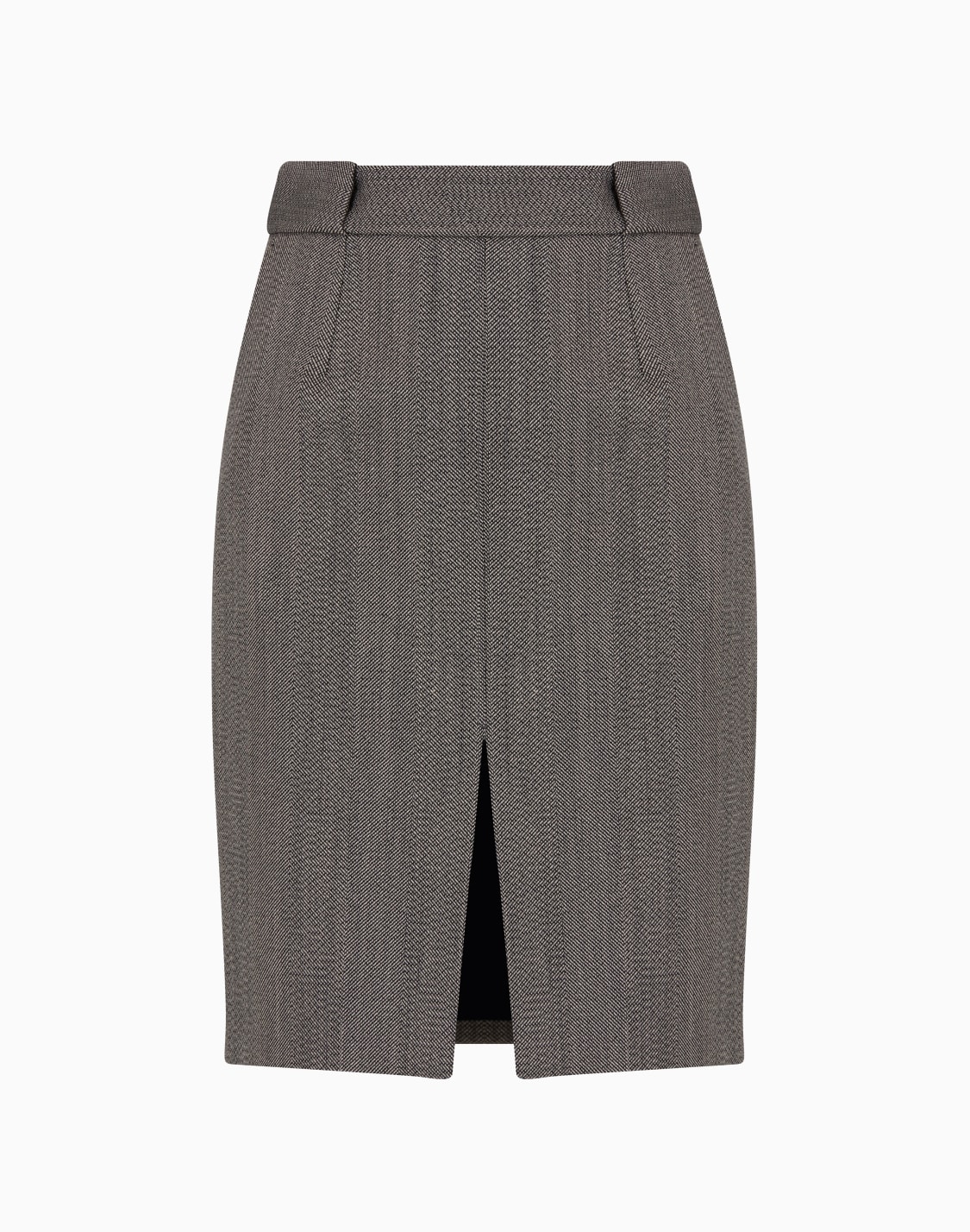 chevron-motif-pencil-skirt-in-a-moulin-wool-blend-with-slit-brown--emporio-armani