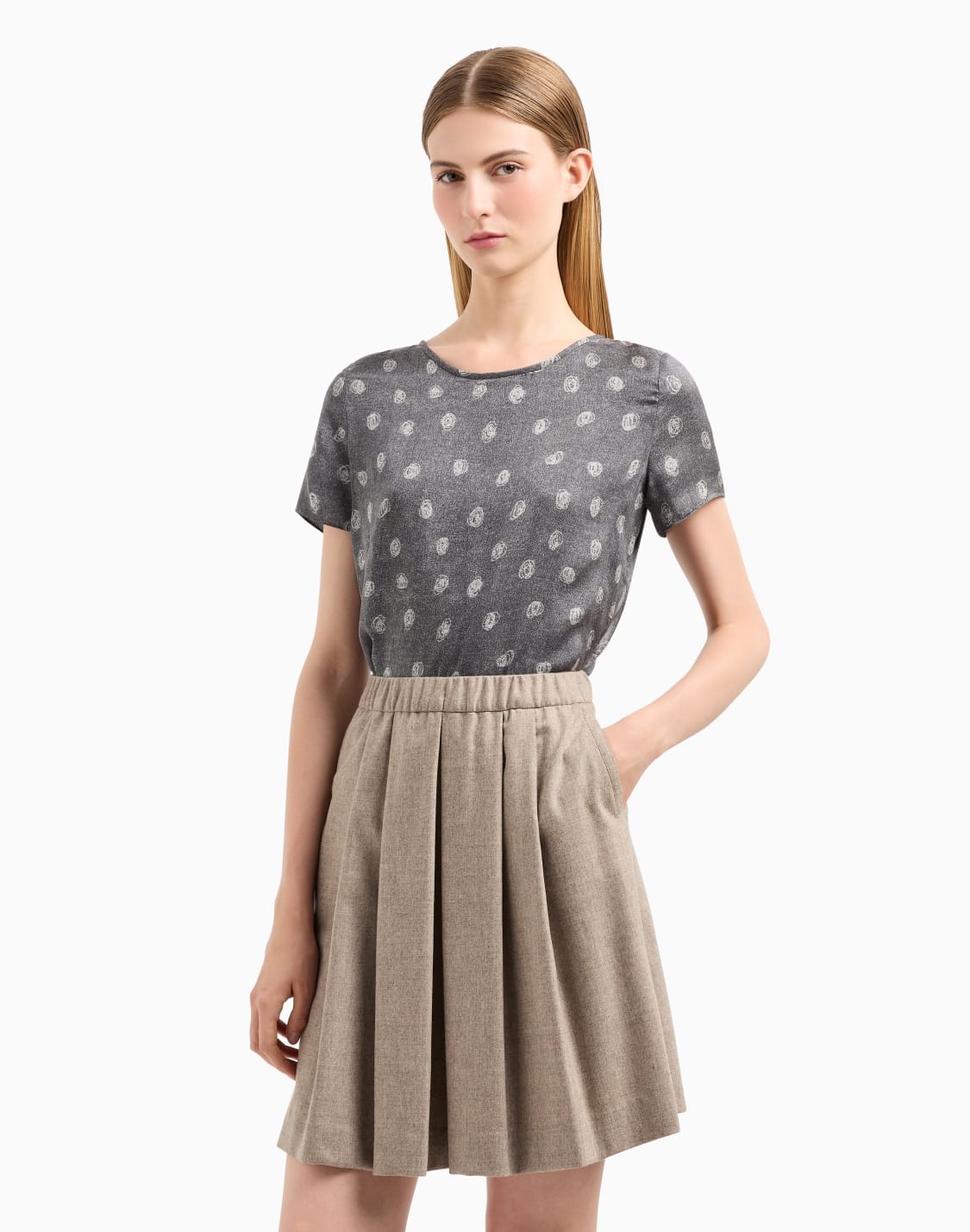 icon-mlange-wool-flannel-elasticated-waist-skirt-with-pleats-beige--emporio-armani