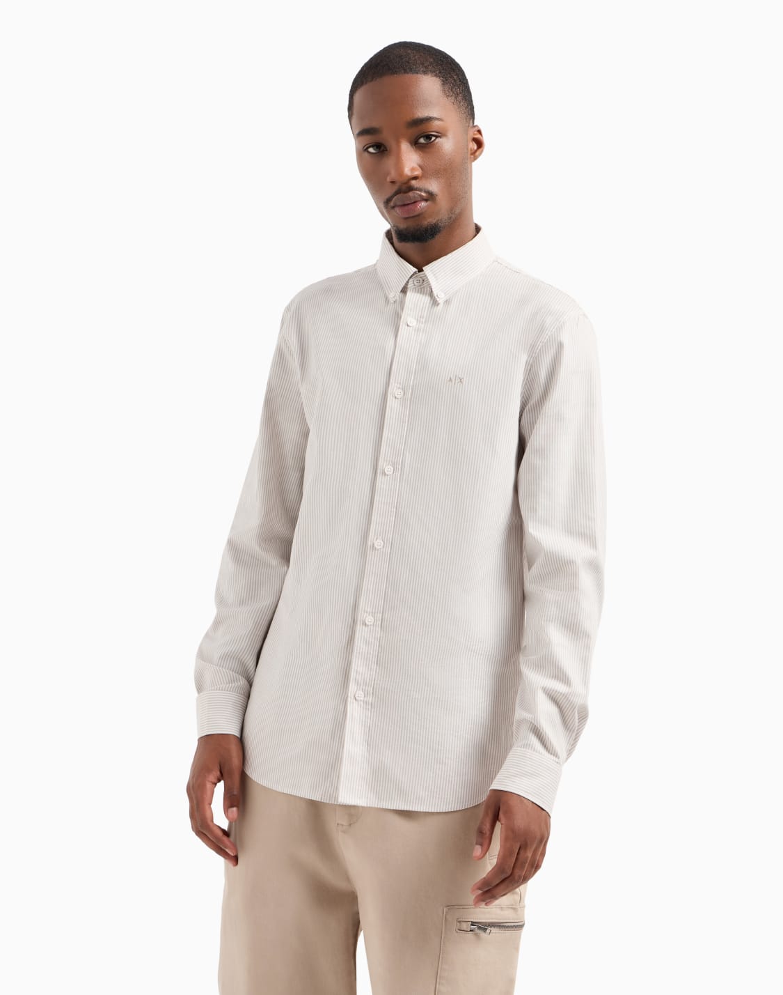 regular-fit-shirt-in-yarn-dyed-cotton-with-logo-white--armani-exchange