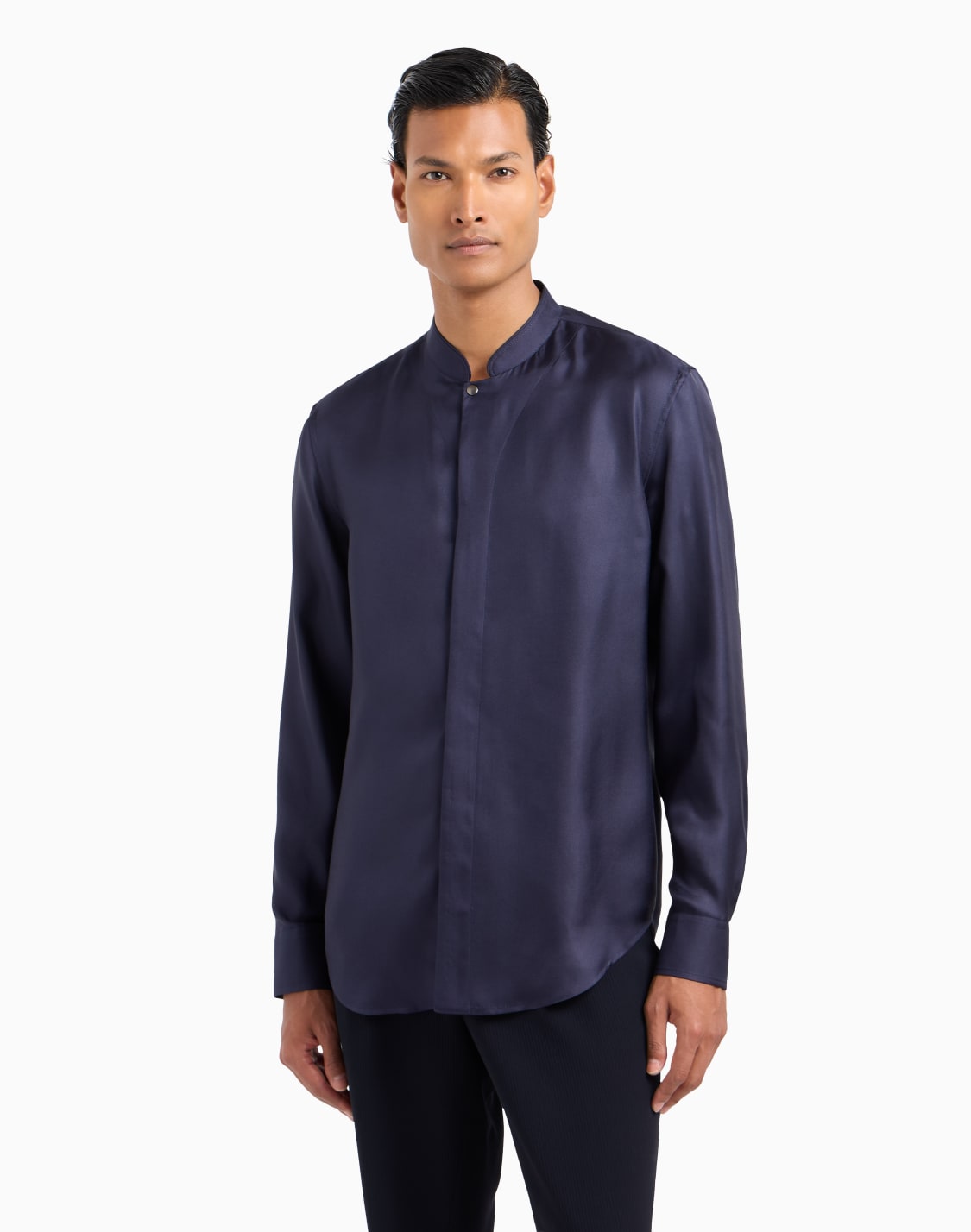 camisa-regular-fit-en-sarga-de-seda-azul--giorgio-armani