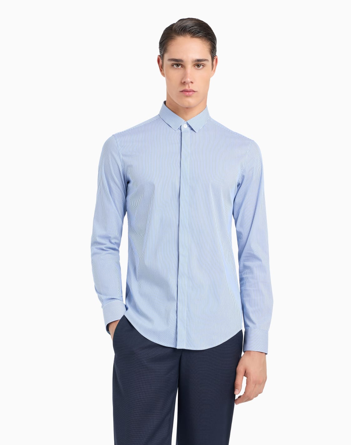 shirt-with-a-small-italian-collar-in-stretch-cotton-with-jacquard-micro-stripes-light-blue--emporio-armani