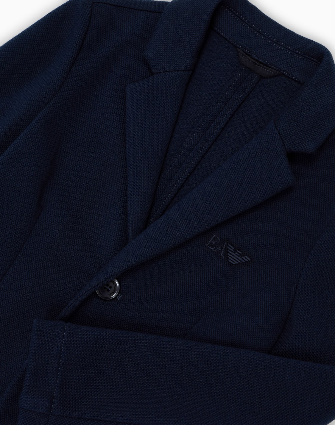 シングルブレストジャケット-ピケジャジ-ブル--emporio-armani