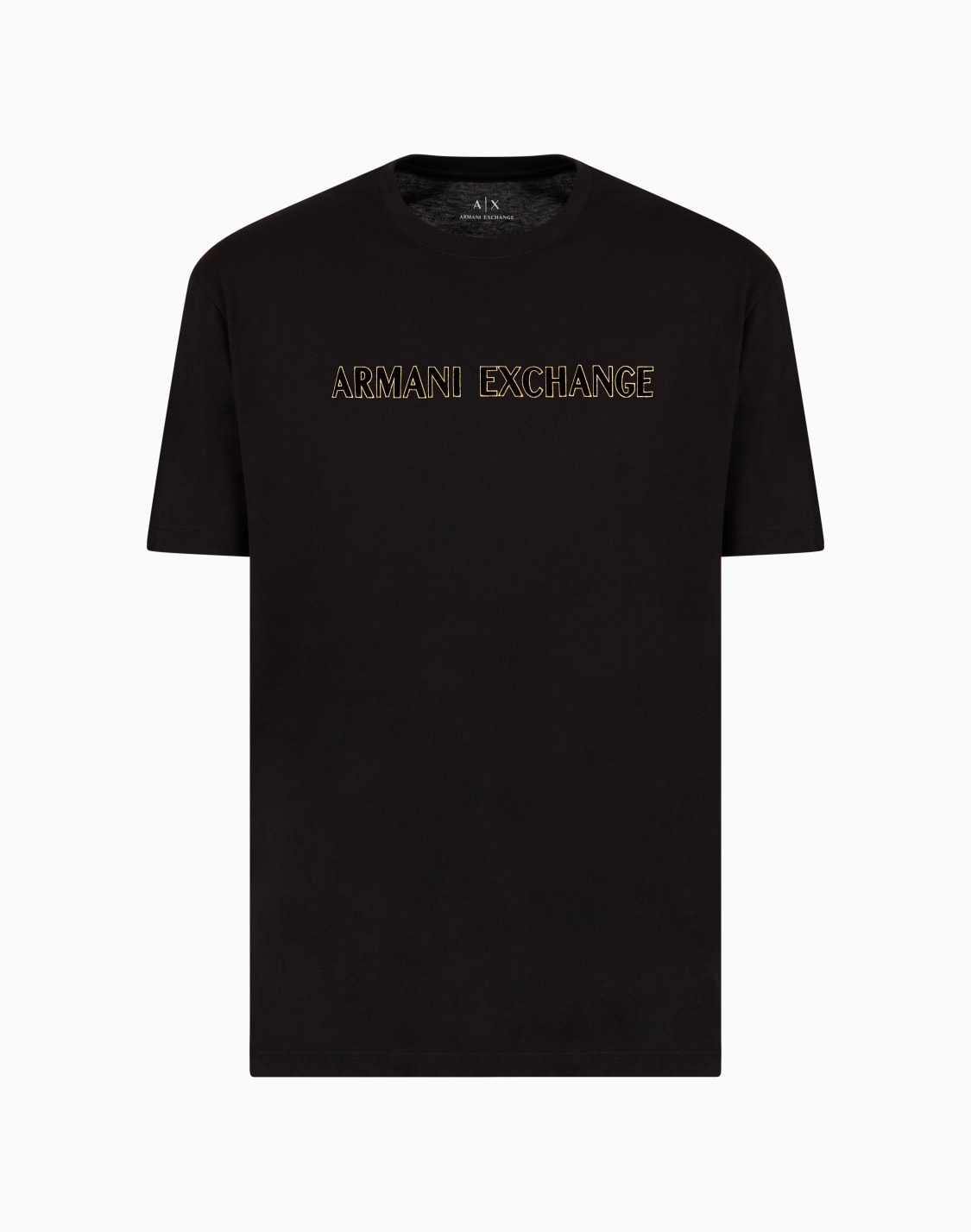 axロゴ-半袖クルネックtシャツ-ブラック--armani-exchange