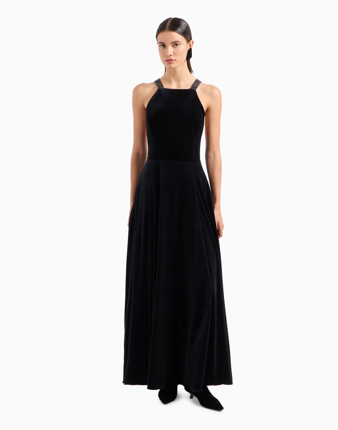chenille-jersey-long-dress-with-rhinestone-shoulder-straps-black--emporio-armani