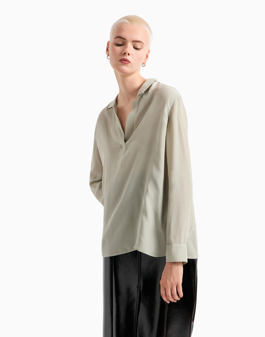 crepe-blouse-with-pleats-on-the-back-grey--armani-exchange