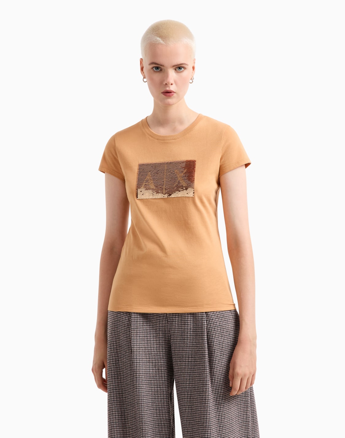 slim-fit-t-shirt-in-stretch-cotton-jersey-camel--armani-exchange