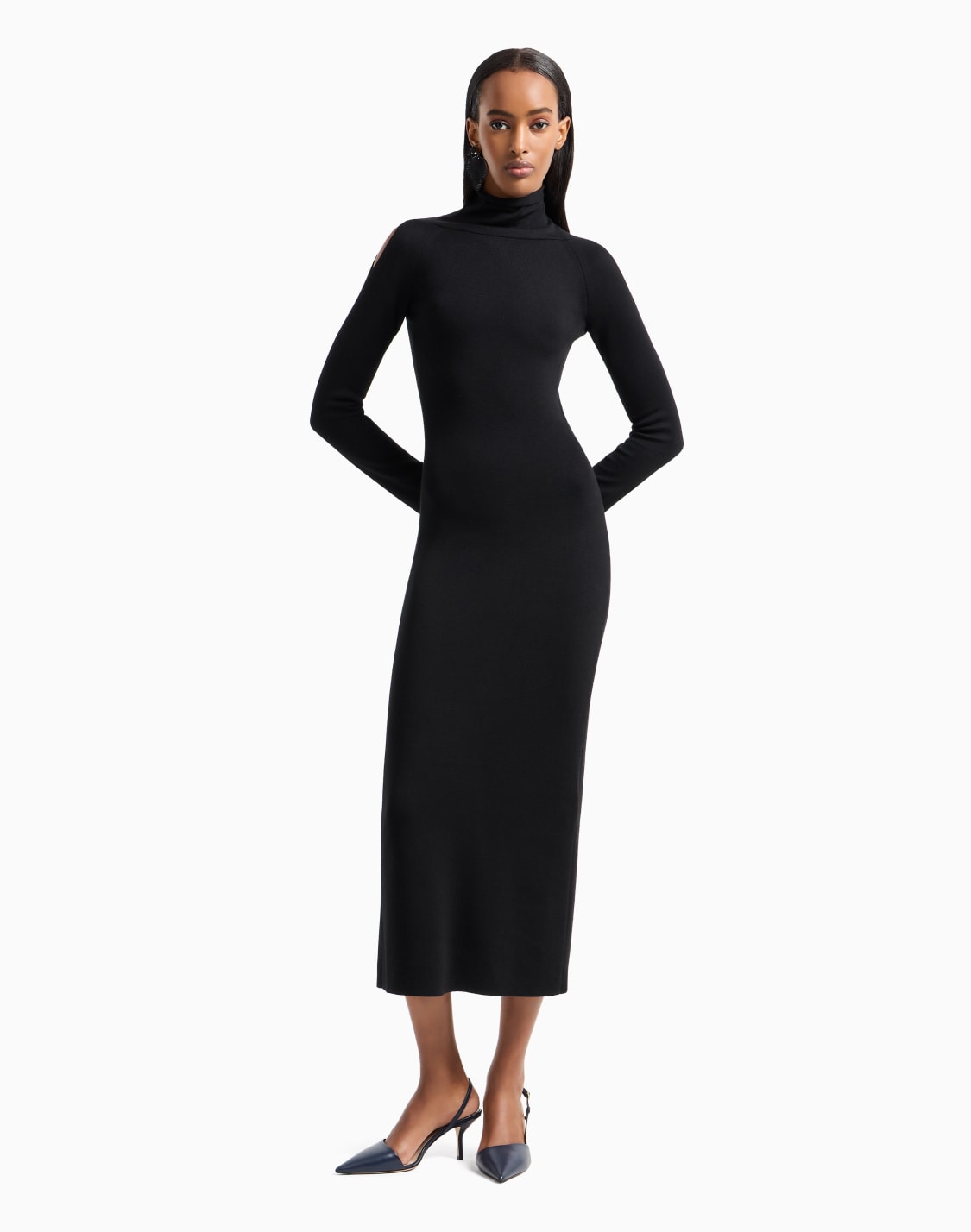 viscose-and-wool-midi-dress-black--giorgio-armani