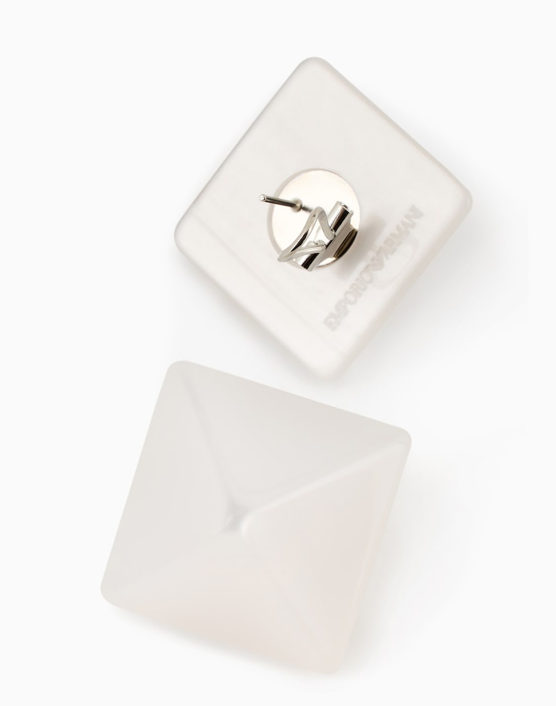 oversize-square-faceted-earrings-white--emporio-armani