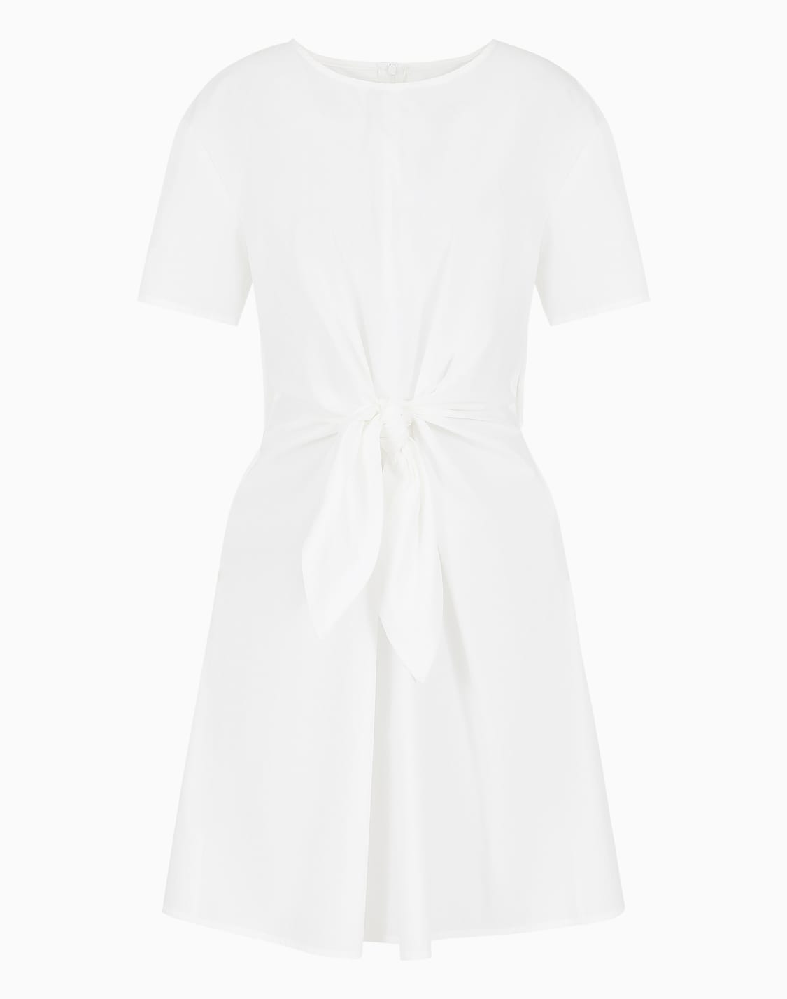short-sleeved-poplin-shirt-dress-with-sash-white--emporio-armani