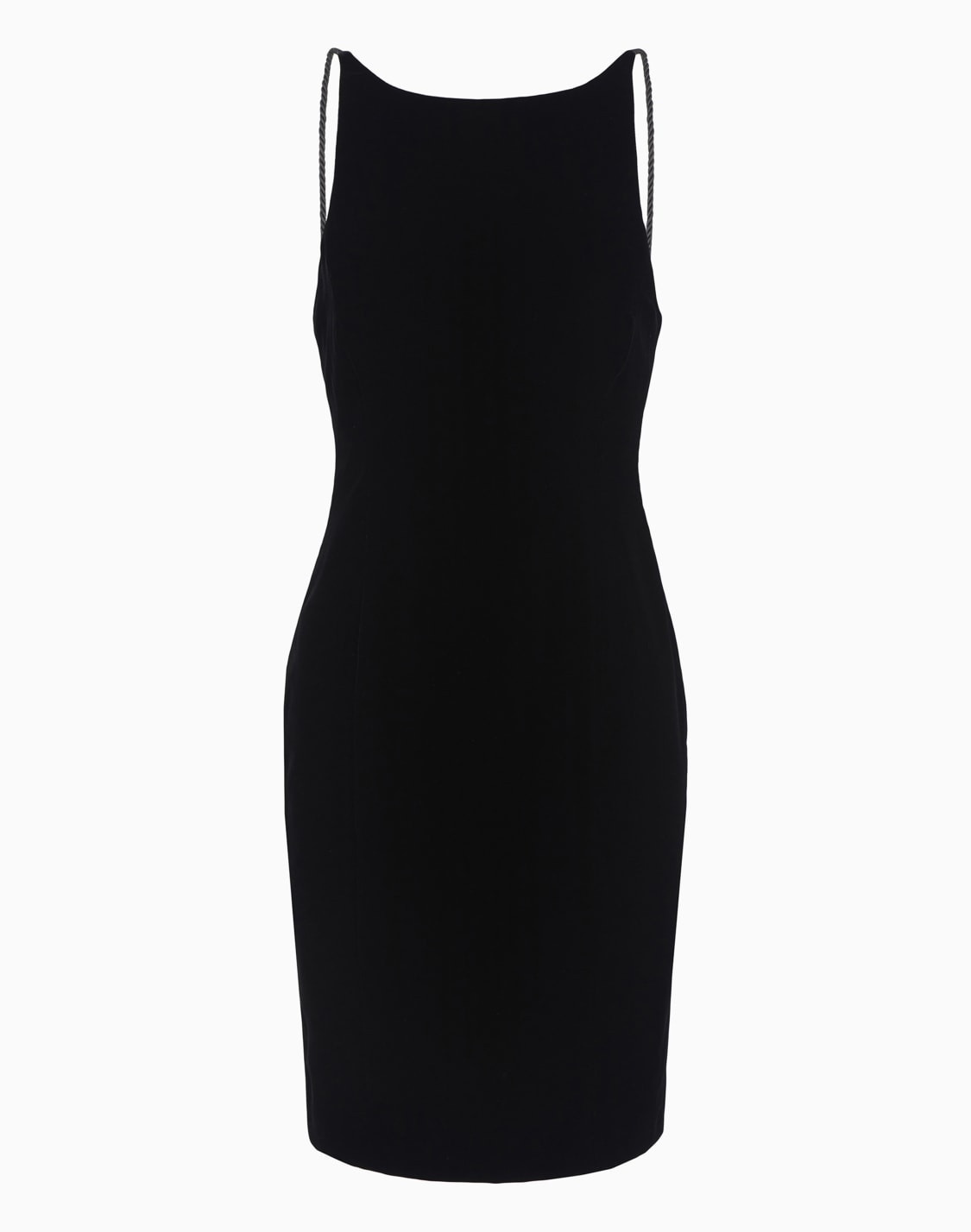 sheath-dress-in-velvet-with-passementerie-details-and-shoulder-straps-black--emporio-armani