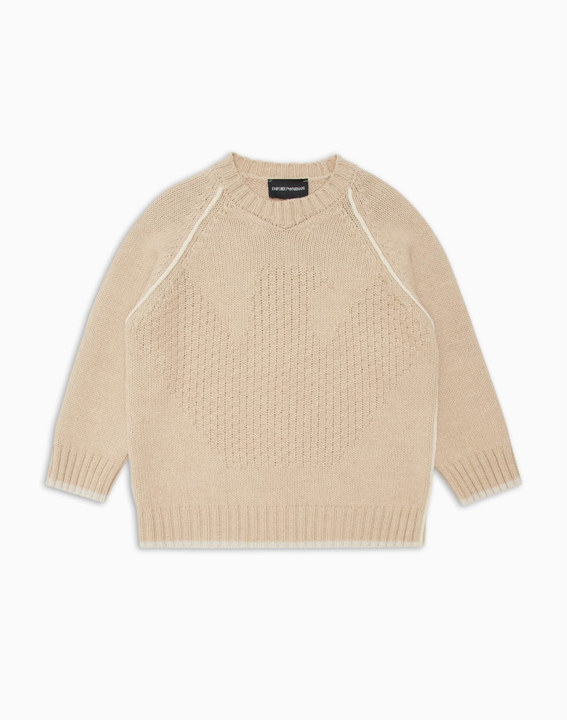 pull-en-laine-vierge-mlange-avec-grand-aigle-incrust-beige--emporio-armani