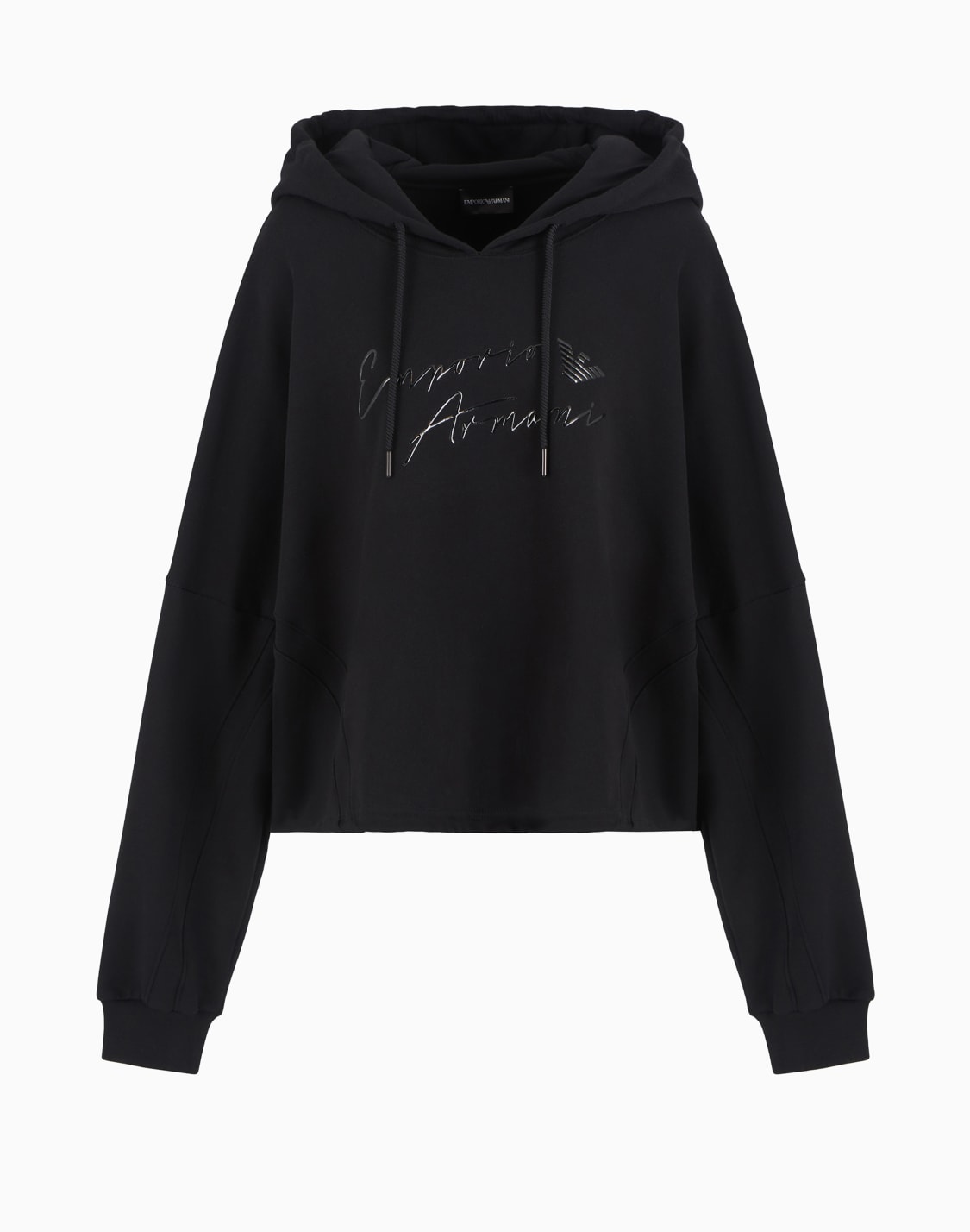 asv-hooded-sweatshirt-with-shiny-rubberised-logo-in-organic-french-terry-black--emporio-armani