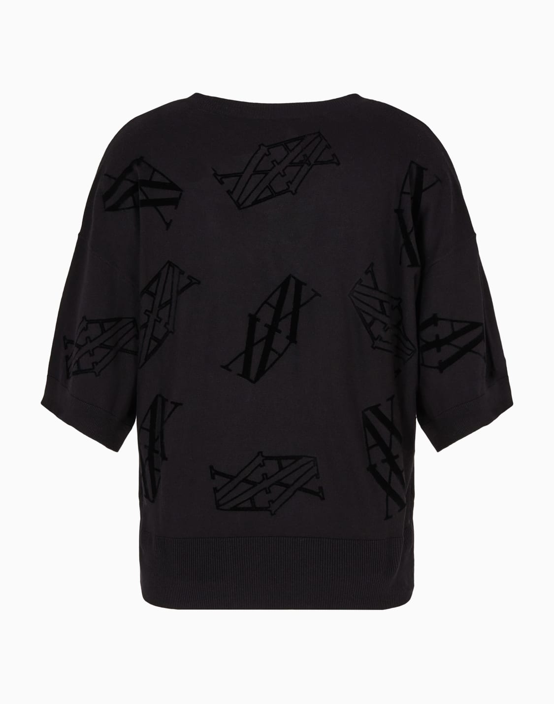 -flocked-monogram-cotton-and-silk-blend-sweater-black--armani-exchange