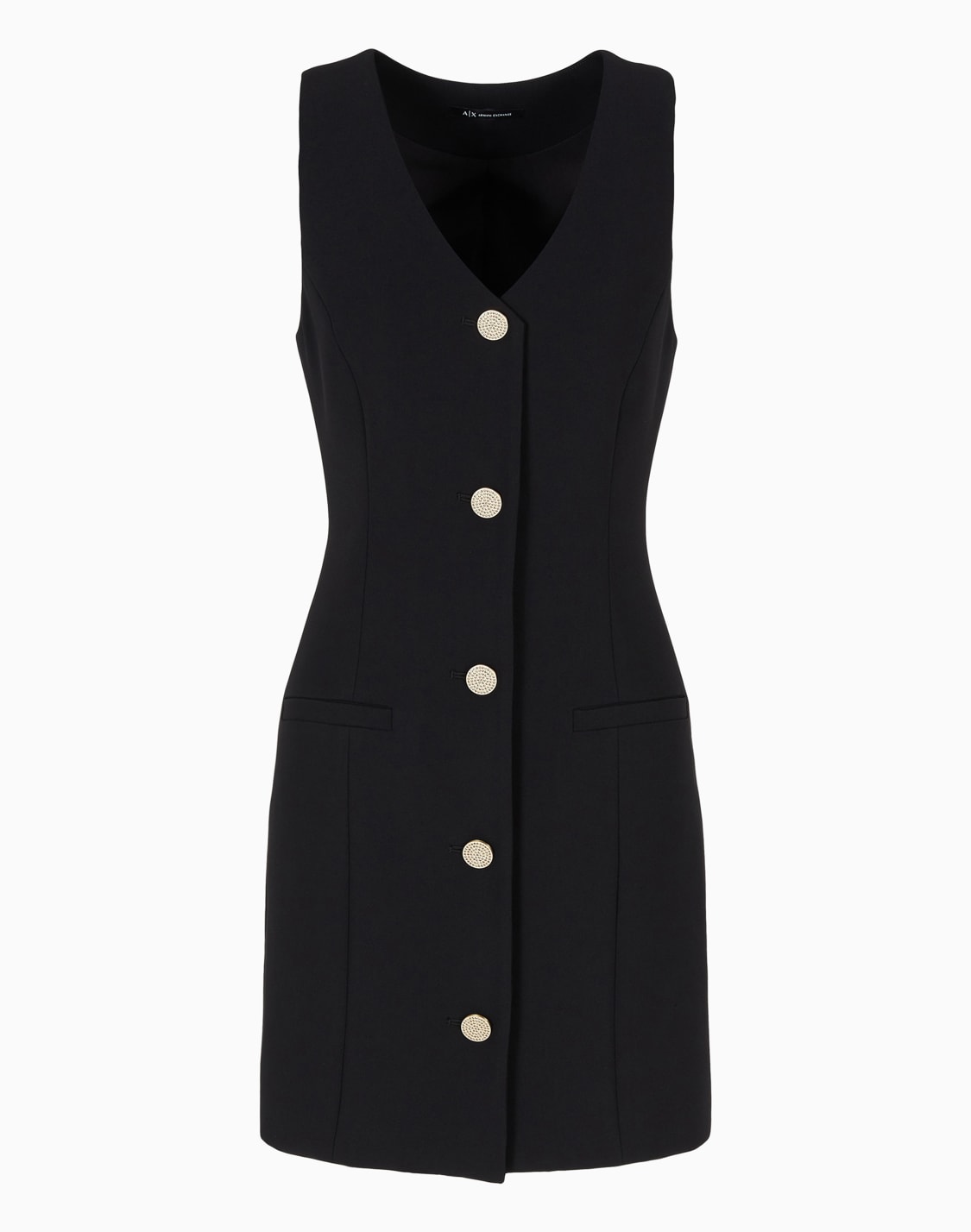vestido-corto-de-popelina-negro--armani-exchange