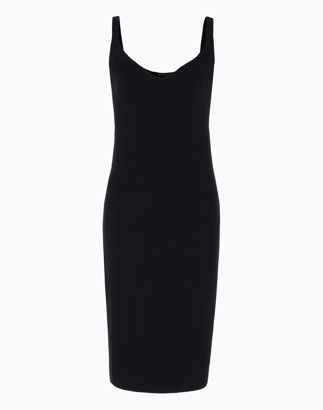 オンライン限定ノスリブリブニットワンピス-ブラック--armani-exchange