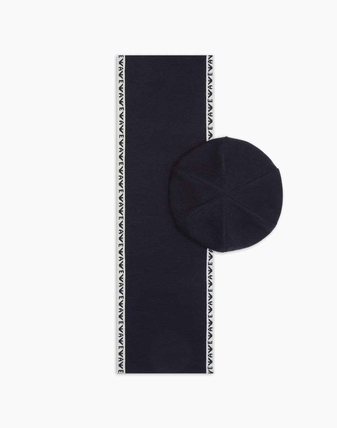 beret-and-scarf-set-in-a-virgin-wool-blend-with-jacquard-trim-navy-blue--emporio-armani