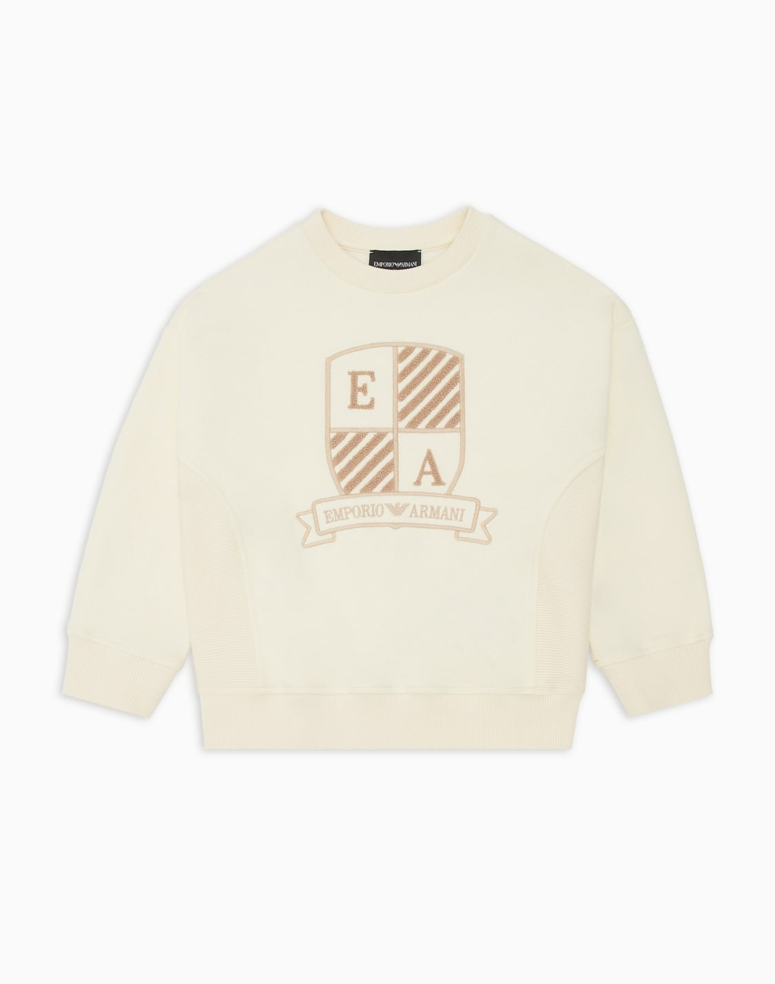 oversized-sweatshirt-in-jersey-with-oversized-ea-logo-crest-embroidery-beige--emporio-armani
